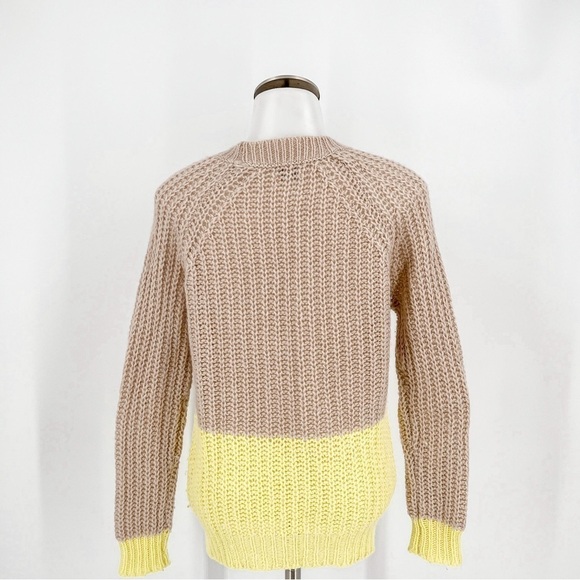 Madewell Wallace Beige Yellow Wool Mohair Blend Color Block Tunic Sweater - Picture 3 of 3